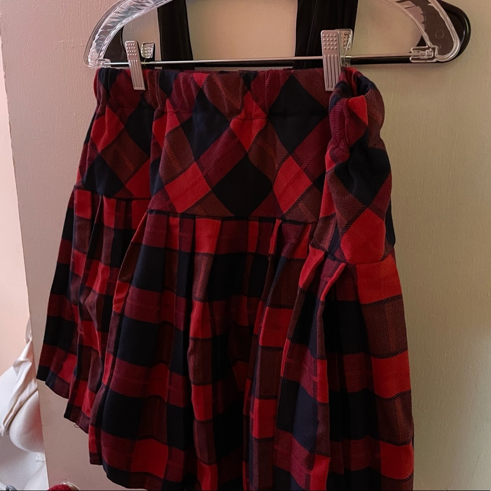 Plaid pleated mini skirt